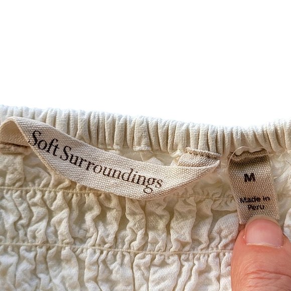 Soft Surroundings Angelica Gauze Embroidered Dress Ivory Size M - Picture 11 of 14